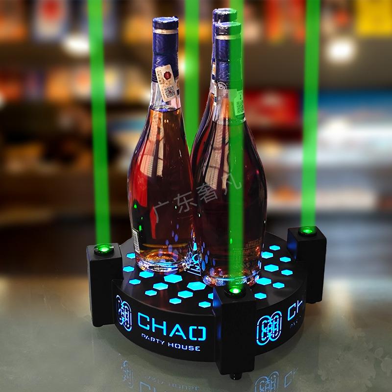 酒托轻奢摆件红酒可定造型LED派对七彩黑桃A香槟酒托展示架
