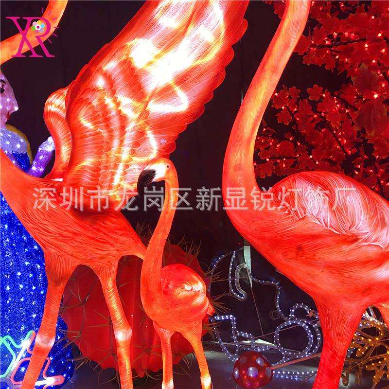 网红小动物灯 树脂玻璃钢产品LED火烈鸟造型灯拍照打卡背景