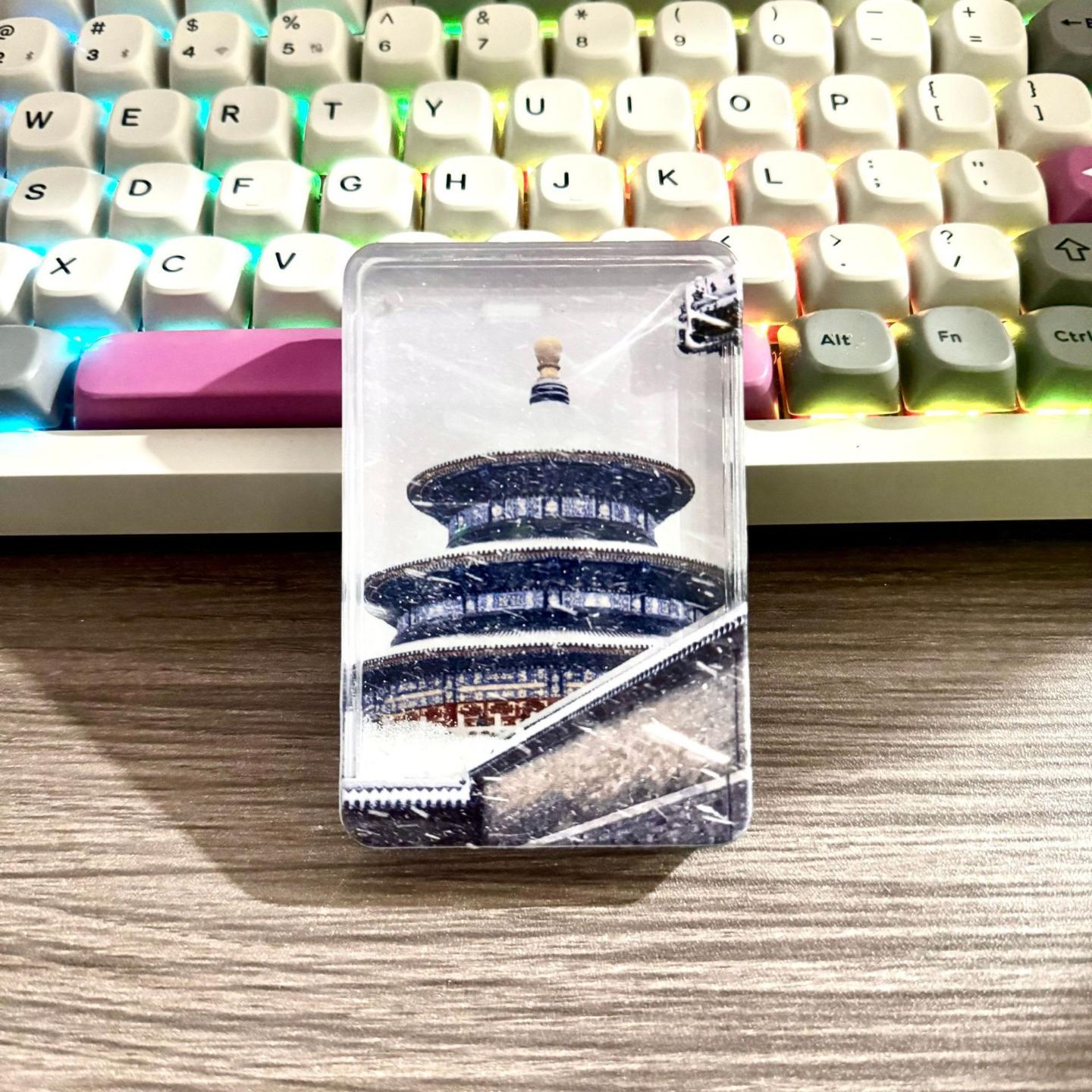 冰箱贴文创北京天坛瑞雪飘雪流沙