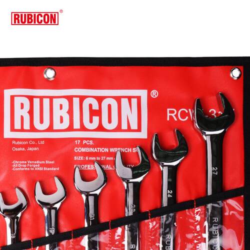 RUBICON双头开口扳手套装 罗宾汉镀铬工具钢美式双头扳手套装