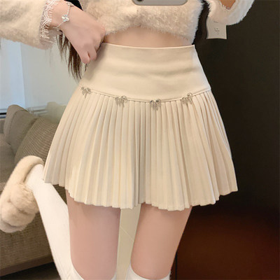 毛呢百褶裙女2025秋冬新