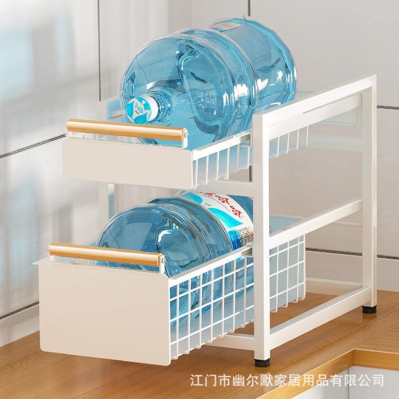 厨房收纳橱柜内拉篮抽拉式下水槽置物架碗碟盘分层架水池转角分隔