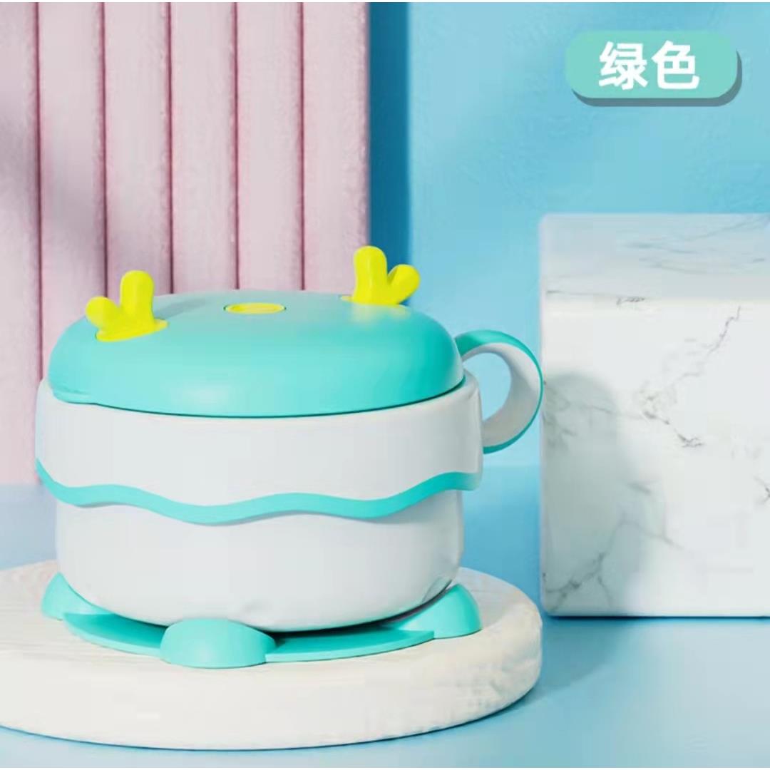 宝德儿童多功能麋鹿注水保温碗三层碗316不锈钢食品级材质图片