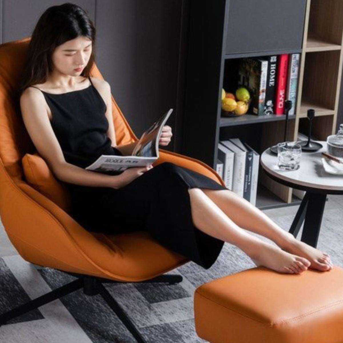北欧旋转单人沙发椅现代简约小户型客厅阳台轻奢懒人休闲老虎椅子
