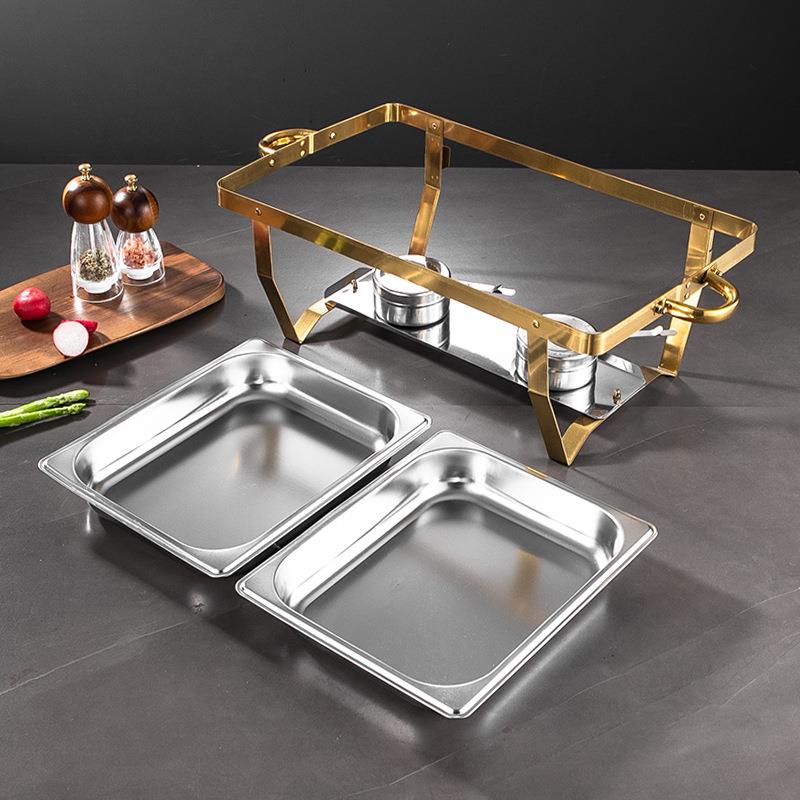 亚马逊不锈钢布菲炉酒店加热折叠商用保温餐炉chafing dish