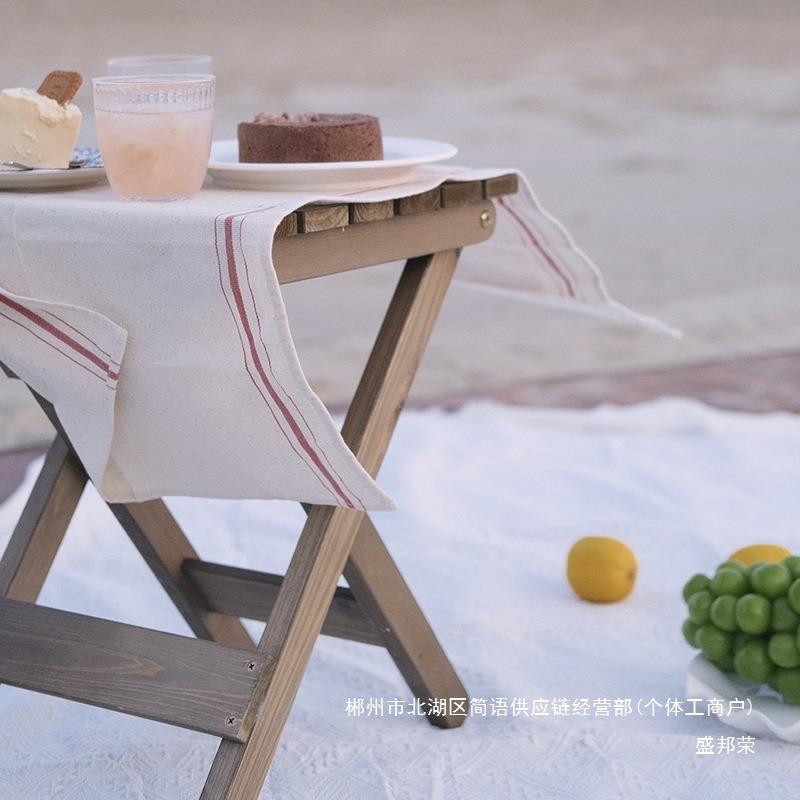厂家直销实木茶几简约小户型客厅家用可移动小桌子折叠露营桌置