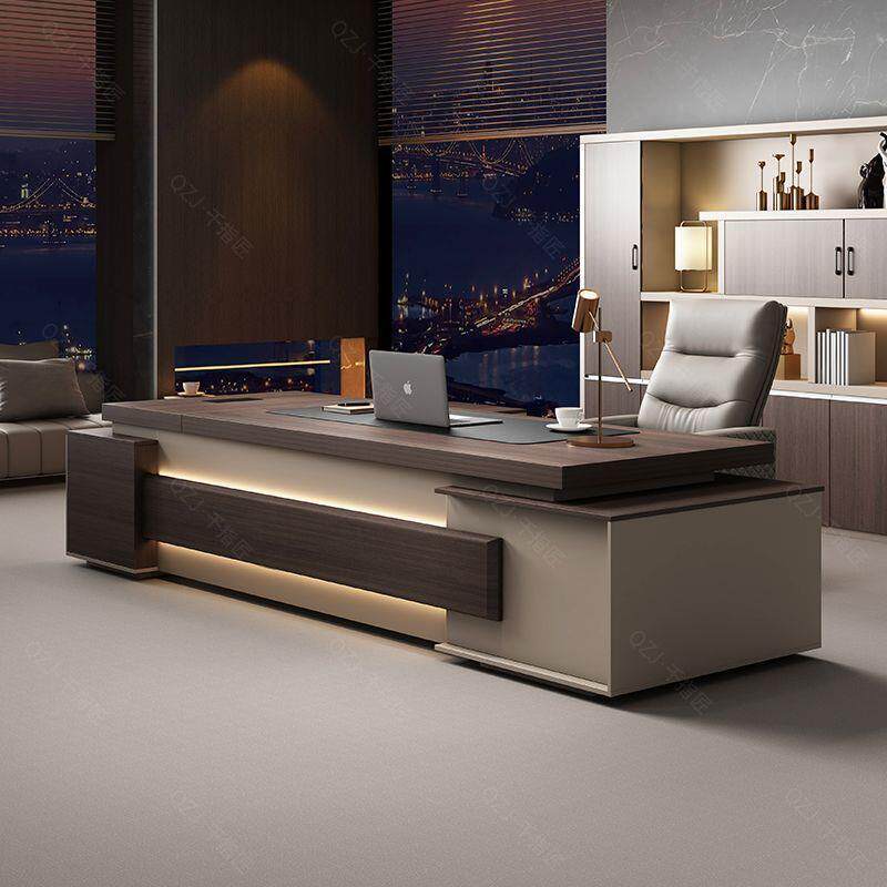简约现代总裁老板桌轻奢经理桌椅组合柜董事长办公室家具大班台