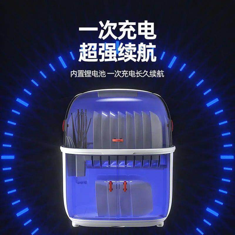 家用双层消毒碗柜餐具收纳盒大号带盖沥水碗架厨房防尘置物粘板架