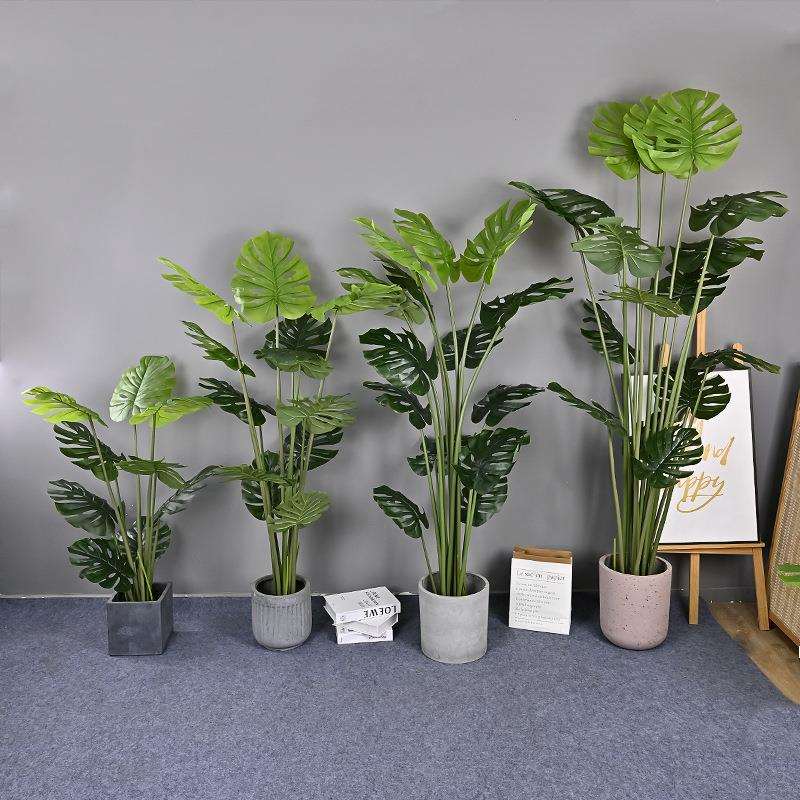 北欧仿真绿植龟背树春芋软装造景假树商场橱窗大型落地植物龟背叶