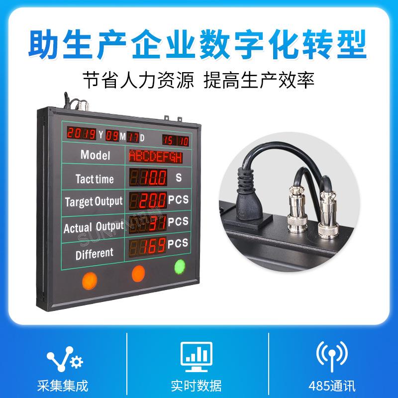 生产LED电子看板设备状态异常停线时间计时器进度监控系统显示屏