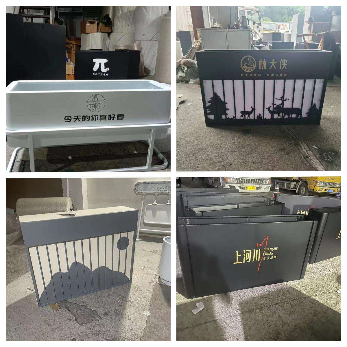 户外不锈钢花箱商铺铁艺花架售楼部市政道路隔断花槽镂空发光花池