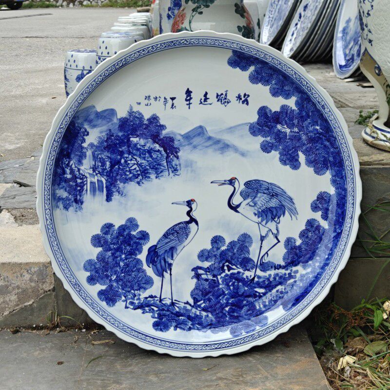 海鲜大咖盘拼盘海鲜龙虾盘创意景德镇青花瓷陶瓷拼盘年夜饭大拼盘