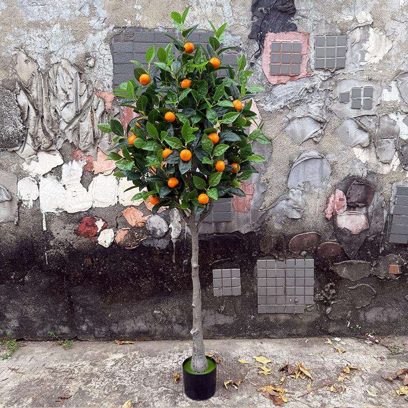 大型仿真绿植发财橘子树盆栽室内落地装饰桔子摆件假树植物盆景