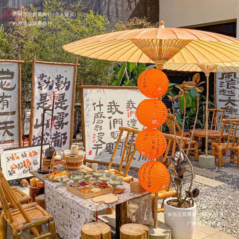 中式户外大油纸伞古风防雨遮阳大号伞大型庭院伞阳台复古大伞现货