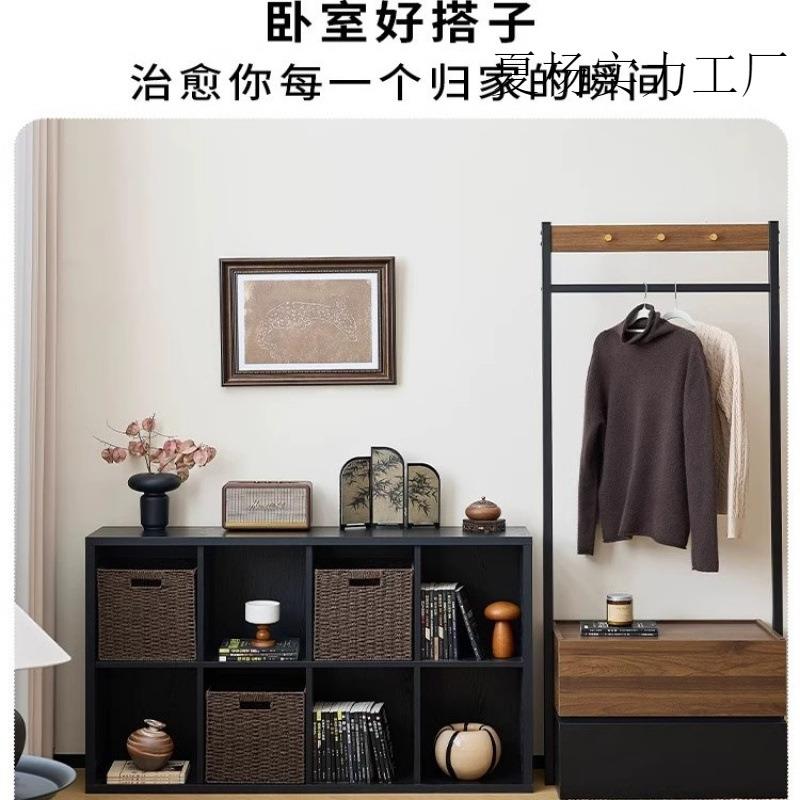复古实木卡莱克格子柜落地置物抽屉边柜家用客厅收纳简易八格柜