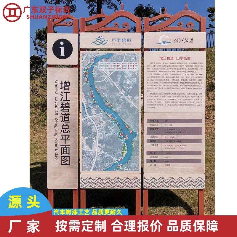 广东万里碧道导视标识牌制作总平面图宣传栏引导标牌文化宣传立牌