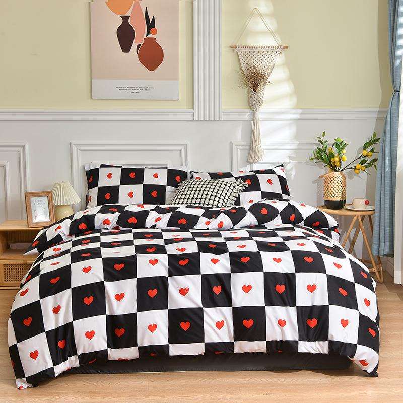 芦荟棉印花四件套家用宿舍三件套床单款被罩床上用品厂家贸易