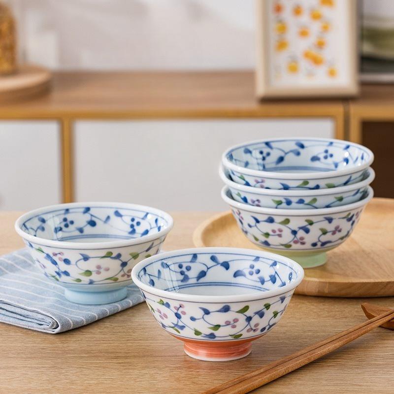 陶瓷碗 色绘唐草系列小碗家用米饭碗和风餐具釉下彩