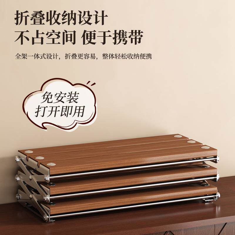 桌面置物架家用电脑桌可折叠咖啡杯架露营桌吧台收纳摆件整理架子