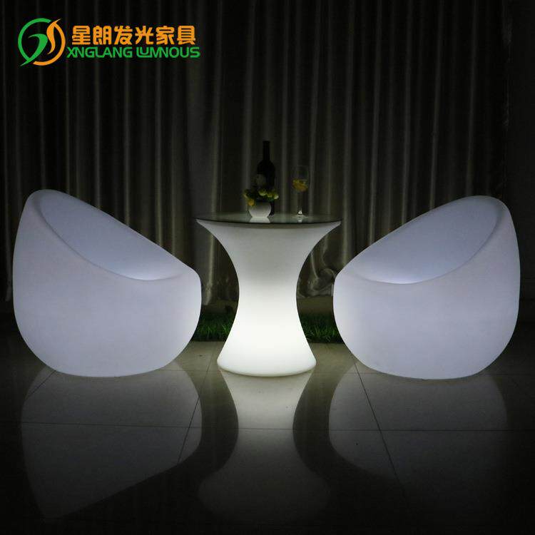 星朗LED小圆桌茶几简约圆形茶几桌简易KTV发光家具户外防水小茶几