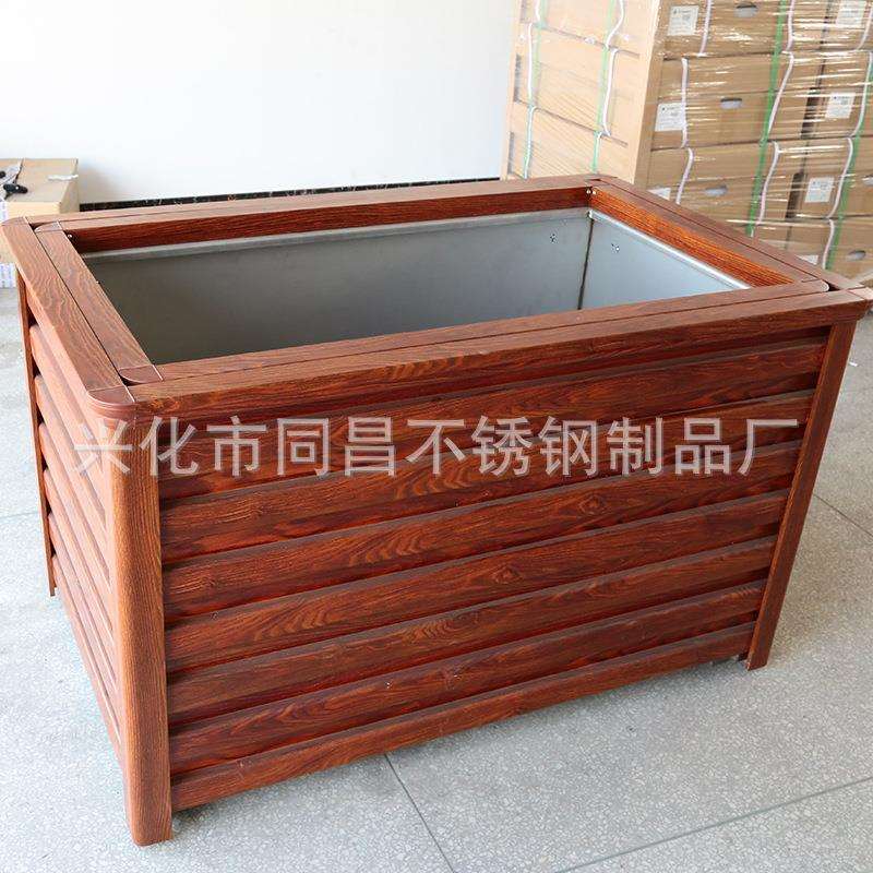 厂家供应移动PVC户外花箱 不锈钢花器花槽 写字楼园林花桶