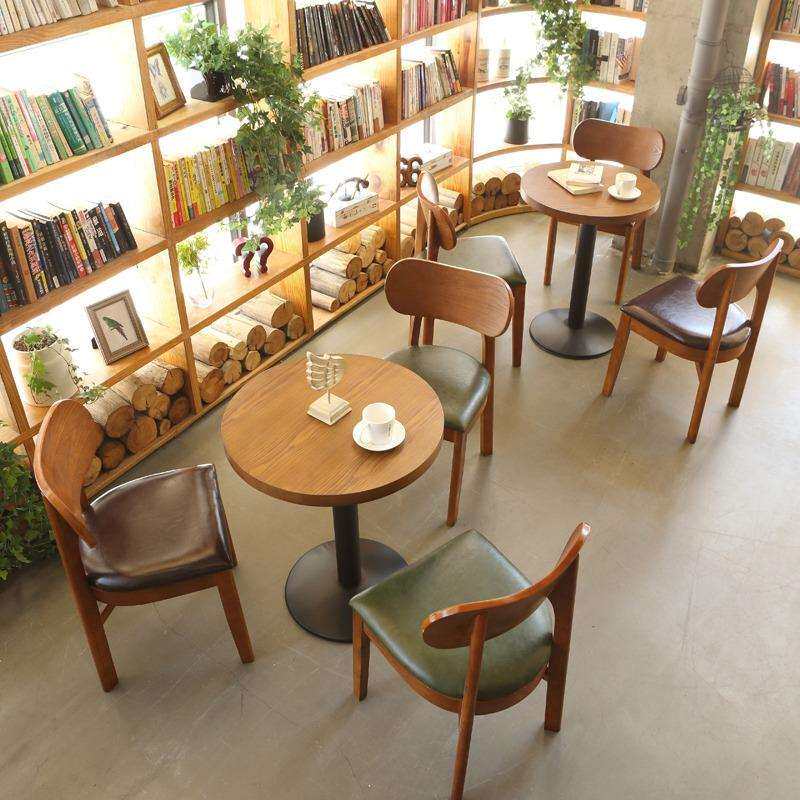 简约现代汉堡店甜品西餐店食堂餐桌椅奶茶店咖啡厅休闲吧桌椅组合