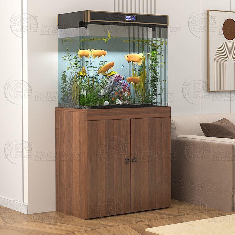 轻奢客厅家用鱼缸柜子底柜玄关隔断柜鱼缸架子水族水草缸底座地柜
