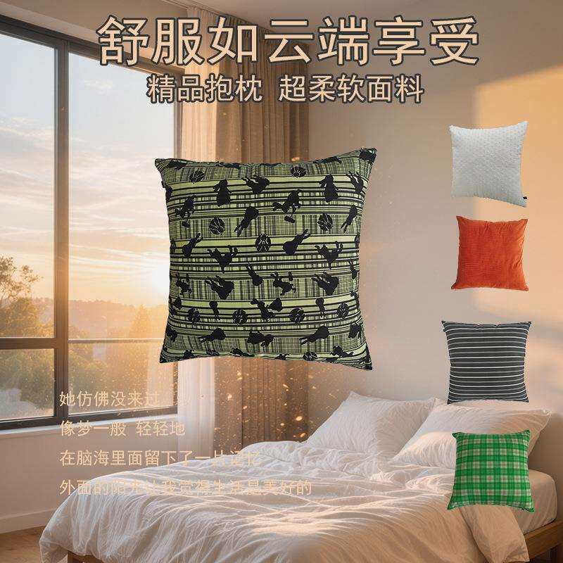 靠枕沙发客厅法式现代美式复古抱枕黑白轻奢靠垫简约多色乡村纯棉