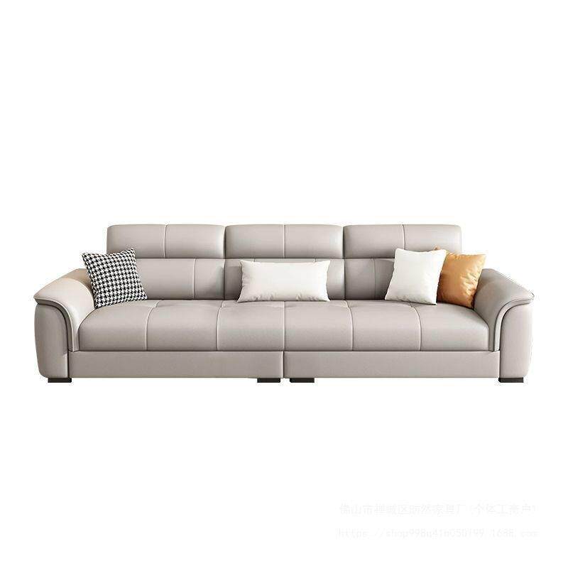 2026新款北欧猫抓皮沙发小户型直排贵妃直排三四人位皮沙发组合木