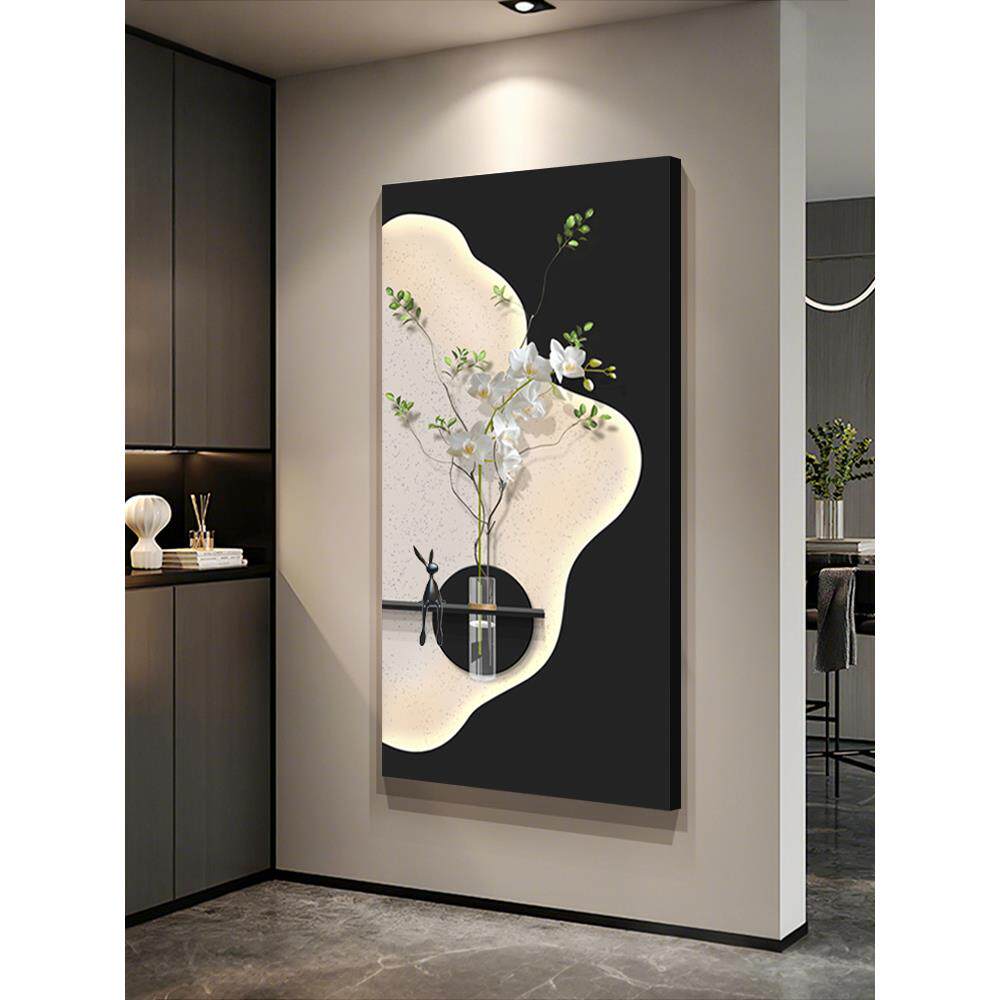 水培绿植玄关装饰画现代简约走廊过道挂画2025新款入户门口墙壁画