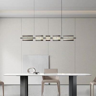 意式极简轻奢客厅主灯后现简约设计师环形端玻璃卧室餐厅吊灯