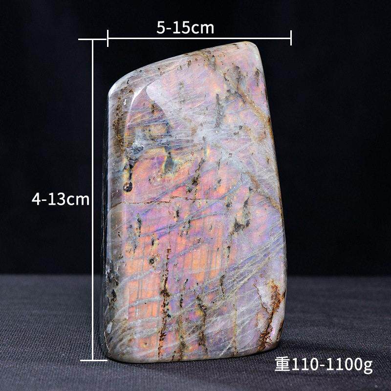 天然紫光拉长石摆件水晶原石矿标大块原石裸石家居公桌面装饰品