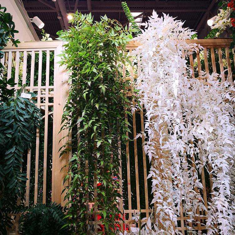 仿真叶挂南天竹景观装饰藤蔓绿植叶腾室外场景布置假花壁挂叶腾