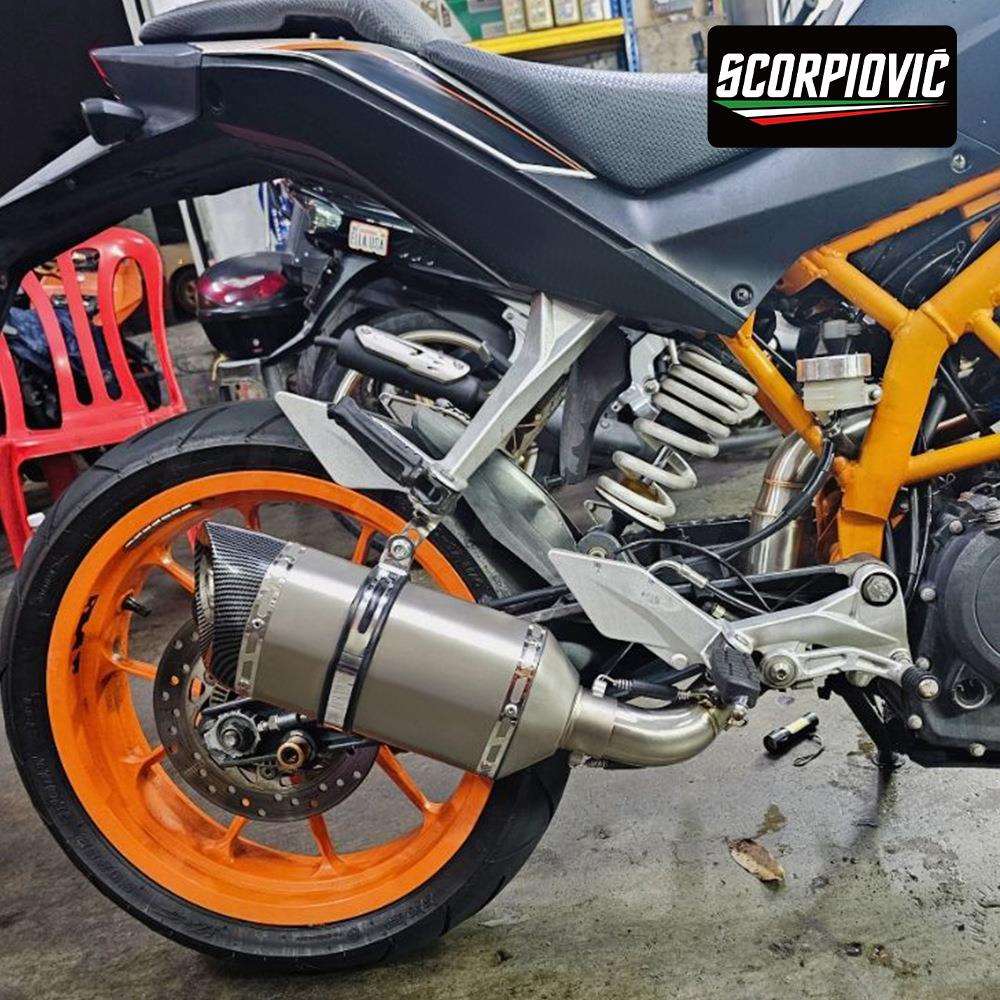 duke200 duke390RC390排气中段 钛合金全段改装DUKe390排气管