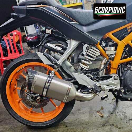 duke200 duke390RC390排气中段 钛合金全段改装DUKe390排气管