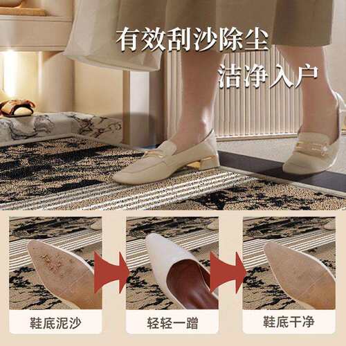 中古风丝圈进门地垫防滑耐磨新中式脚垫异型门口入户门垫子可裁剪