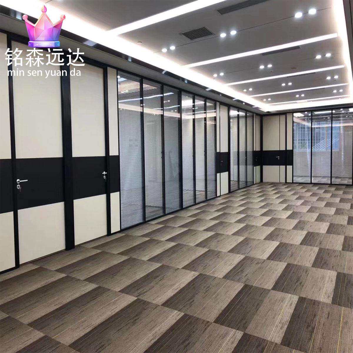 铝合金隔音隔热办公室玻璃隔断写字楼房间单双玻中空百叶隔断