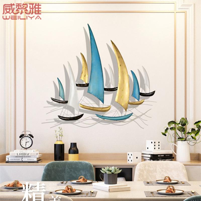 铁艺墙饰墙面壁挂地中海帆船壁饰北欧现代简约时尚墙上家居装饰品