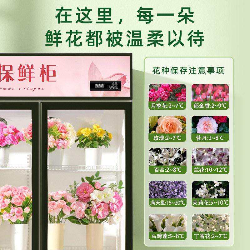 商用鲜花保鲜柜双门三门花店展示柜冷藏柜立式风冷无霜冰箱