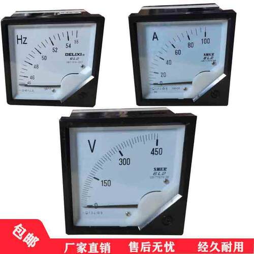 柴油发电机组开关箱电压表 频率表指针式仪表6L2 380V电流表 500V