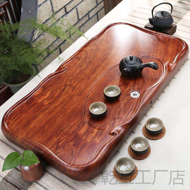 黑檀木茶盘家用整块实木茶海茶台小号长方形原木花梨托盘简约茶台