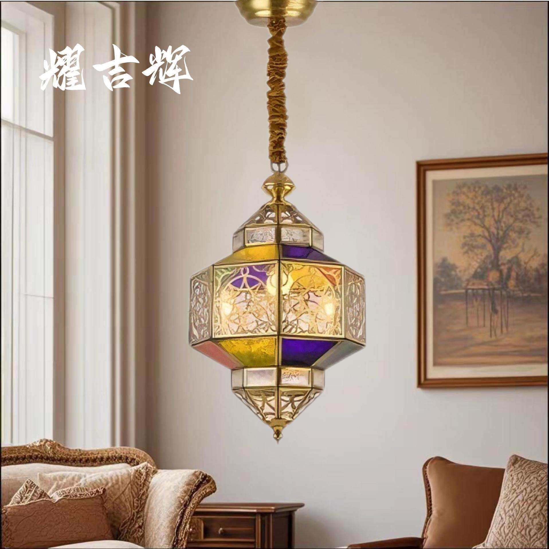 现代轻奢餐厅床头吊灯吧台美式复古创意复式楼梯装饰灯具中古风