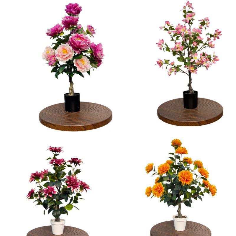 仿真花芙蓉菊盆栽客厅装饰假花婚庆摆设绢布花室内外绿植盆景摆件