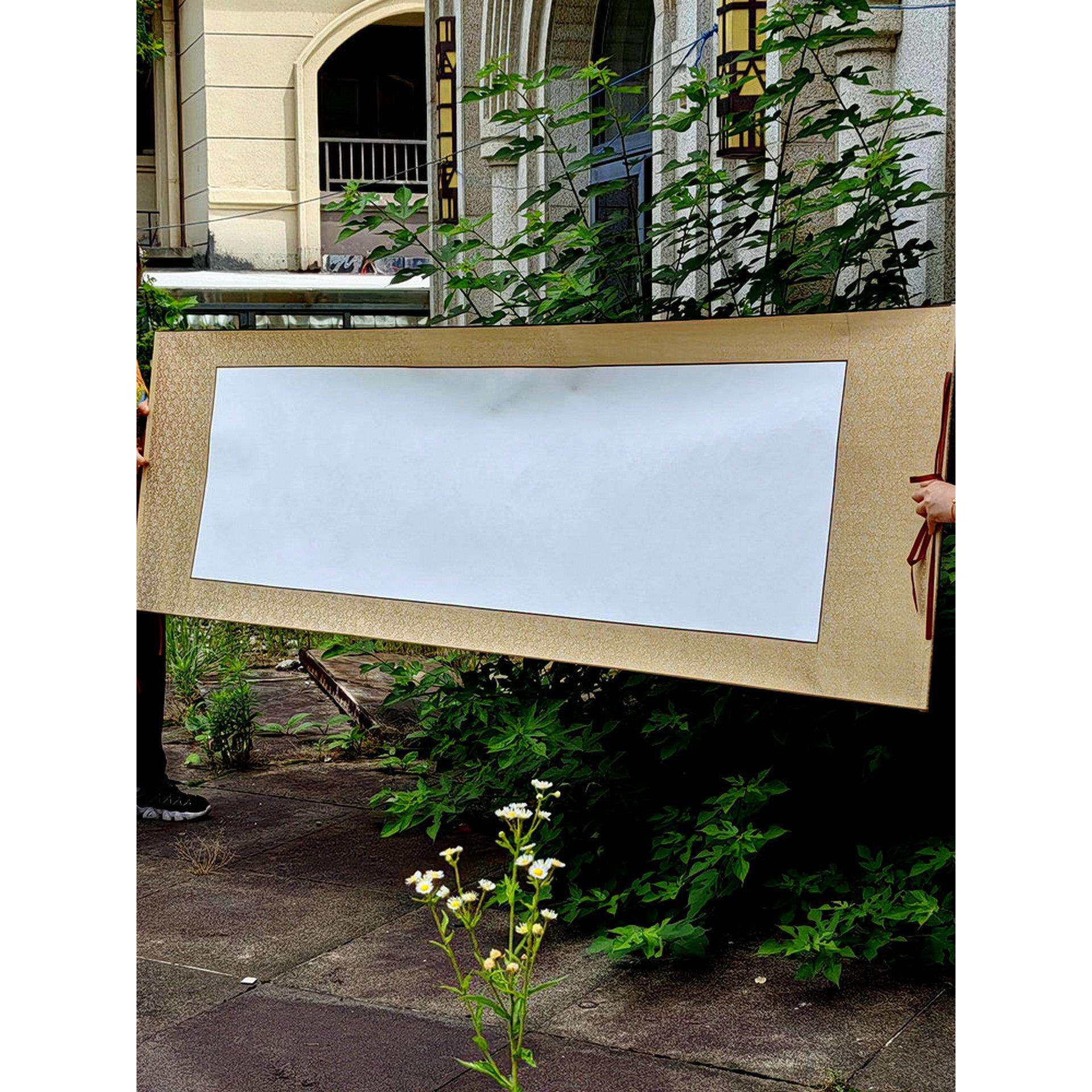 特大空白宣纸挂轴横幅卷轴纯白宣纸半生半熟毛笔书法国画创作宣纸