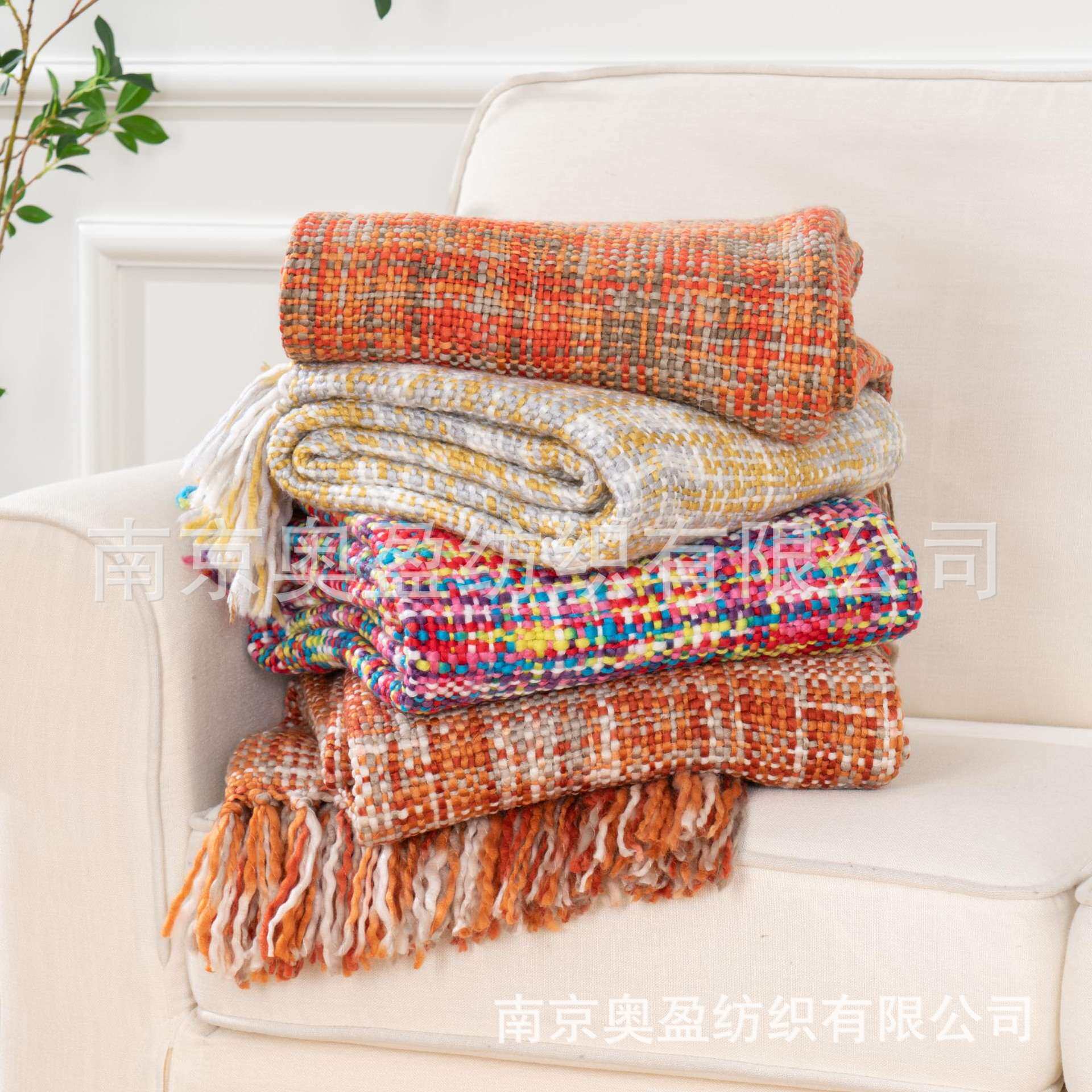 外贸午睡毯盖毯流苏毯子沙发盖毯外单高克重毯子沙发盖毯blanket
