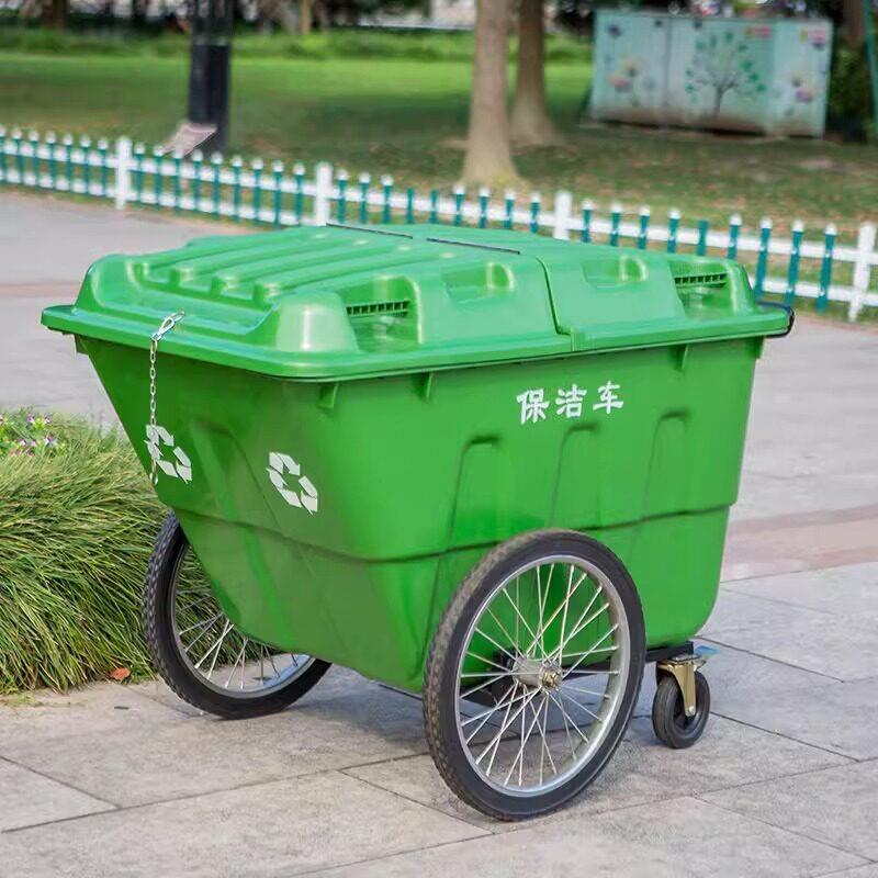 400L环卫垃圾车大号垃圾收纳手推车物业小区生活垃圾保洁车加厚款