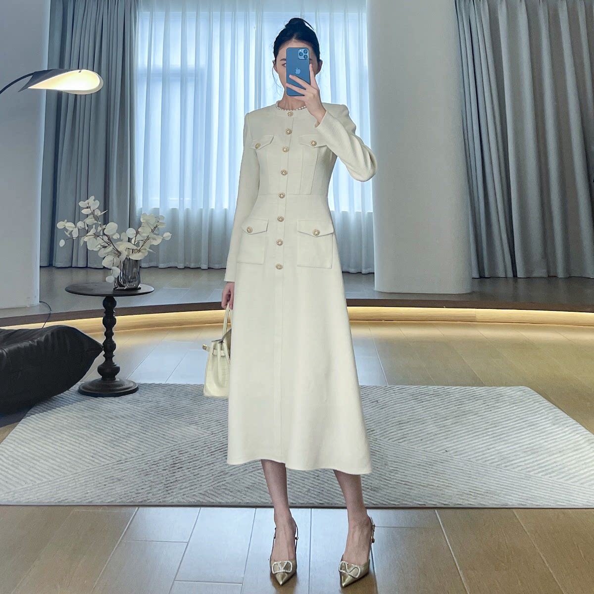 【廖廖粉丝专享】早秋气质高级感裙子显瘦连衣裙LZ1501