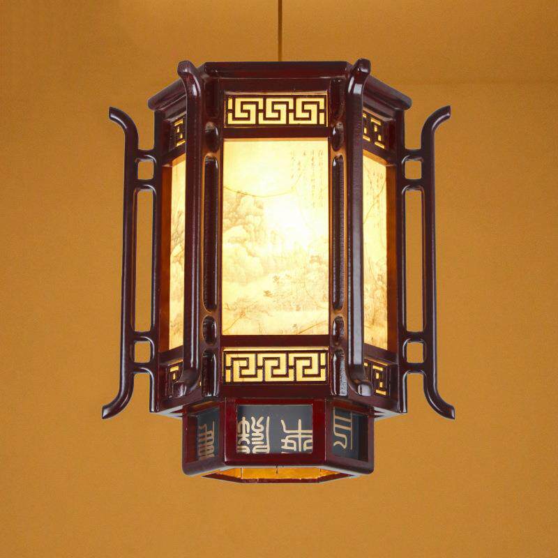 中式仿古灯笼吊灯实木古典宫灯屋檐走廊阳台茶楼餐厅户外装饰灯具