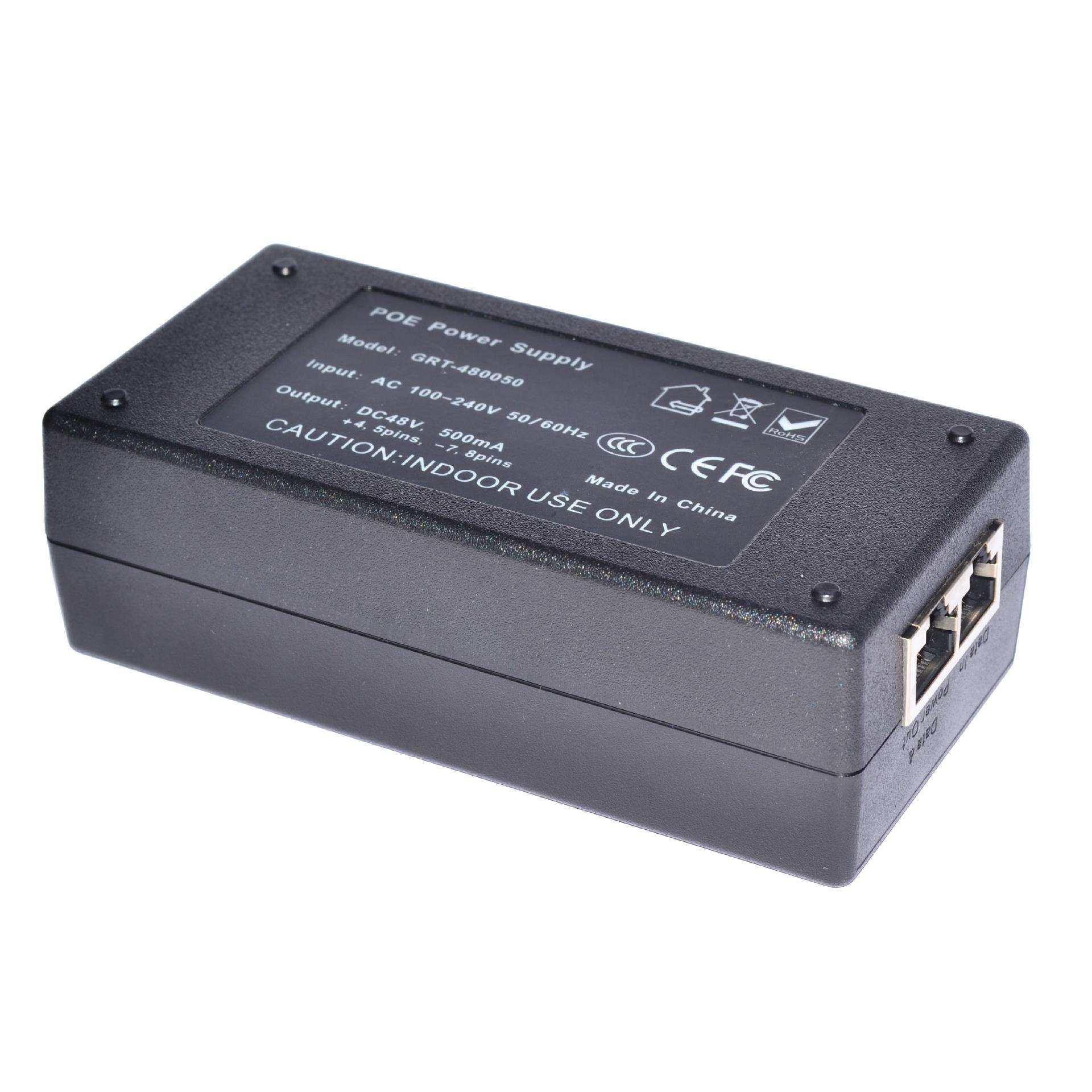 厂家直销POE电源 以太网电源 48V0.5A 网线供电器