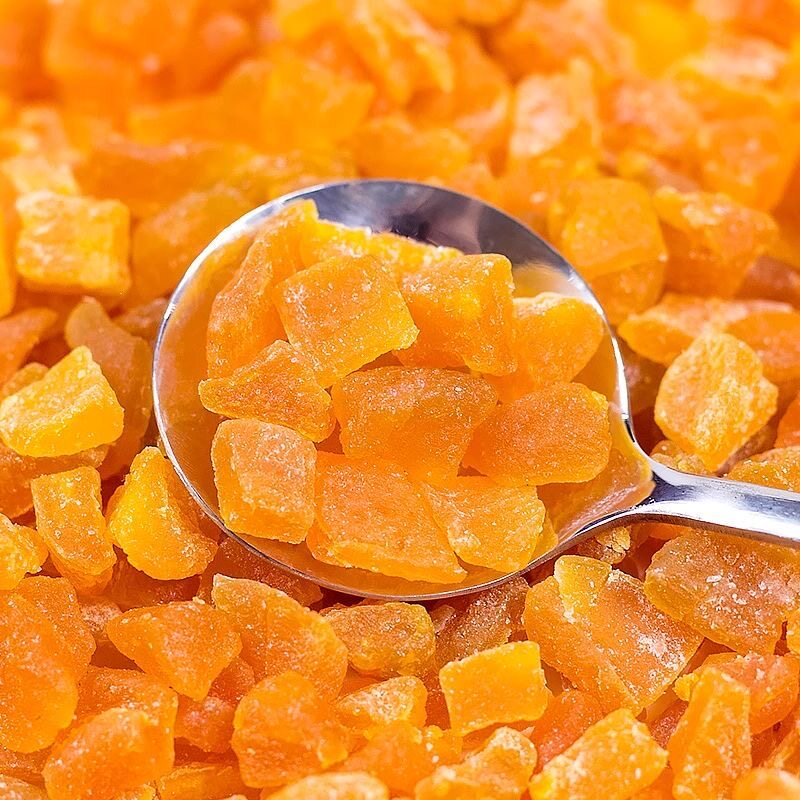 果脯黄桃丁烘焙黄桃果干碎粒小颗粒商用果丁散装休闲零食蜜饯包邮